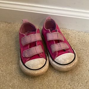 6T Pink Velcro Converses